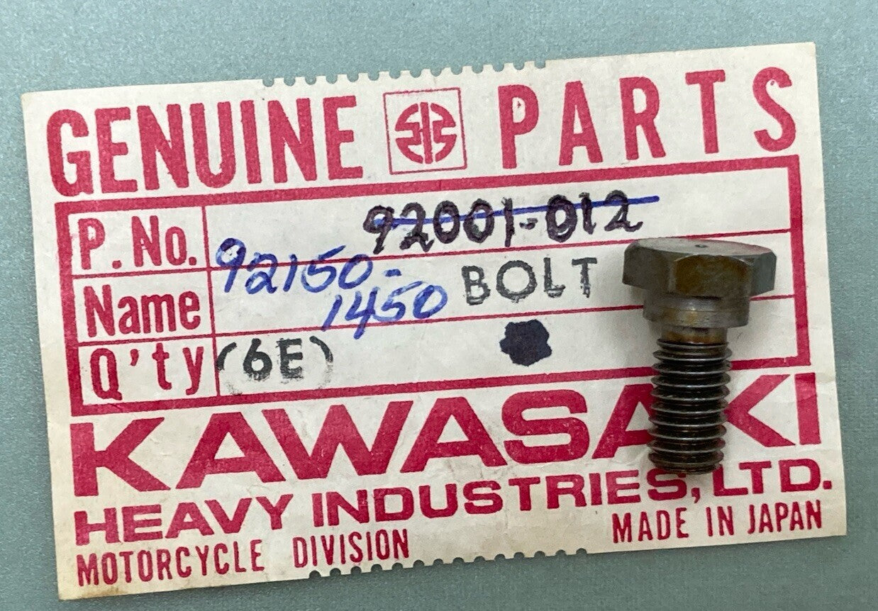 NEW GENUINE KAWASAKI 92001-012 BOLT, CHANGE DRUM LEVE SUPERSEDE 92150-1450