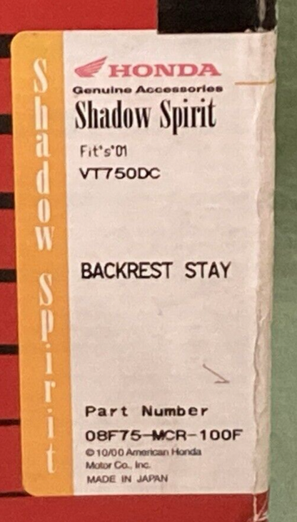 NEW GENUINE HONDA 08F75-MCR-100F BACKREST STAY CHROME W/ HARDWARE