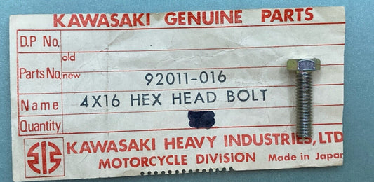 QTY 4 NEW GENUINE KAWASAKI 92011-016 SCREW 4X16, ENGINE COVERS