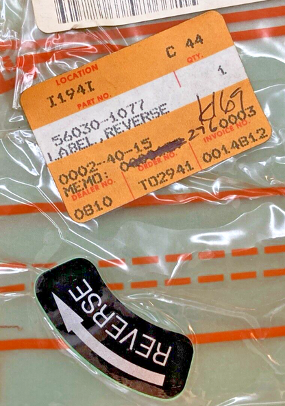 NEW REPLACES KAWASAKI 56030-1077 LABEL, REVERSE