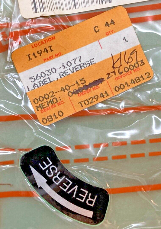 NEW REPLACES KAWASAKI 56030-1077 LABEL, REVERSE