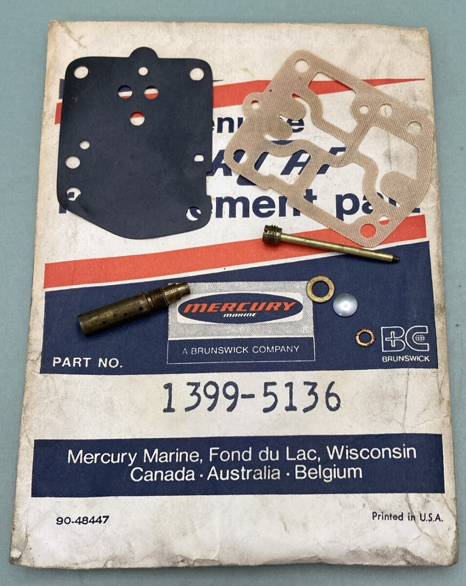 NEW GENUINE MERCURY QUICKSILVER 1399-5136 CARBURETOR REP KIT OUTBOARD 9.8HP INC