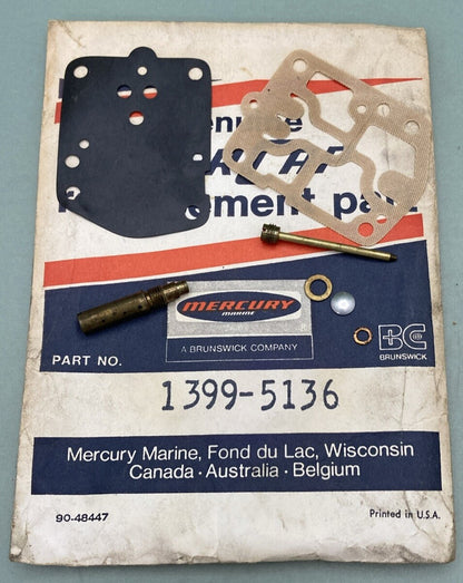 NEW GENUINE MERCURY QUICKSILVER 1399-5136 CARBURETOR REP KIT OUTBOARD 9.8HP INC
