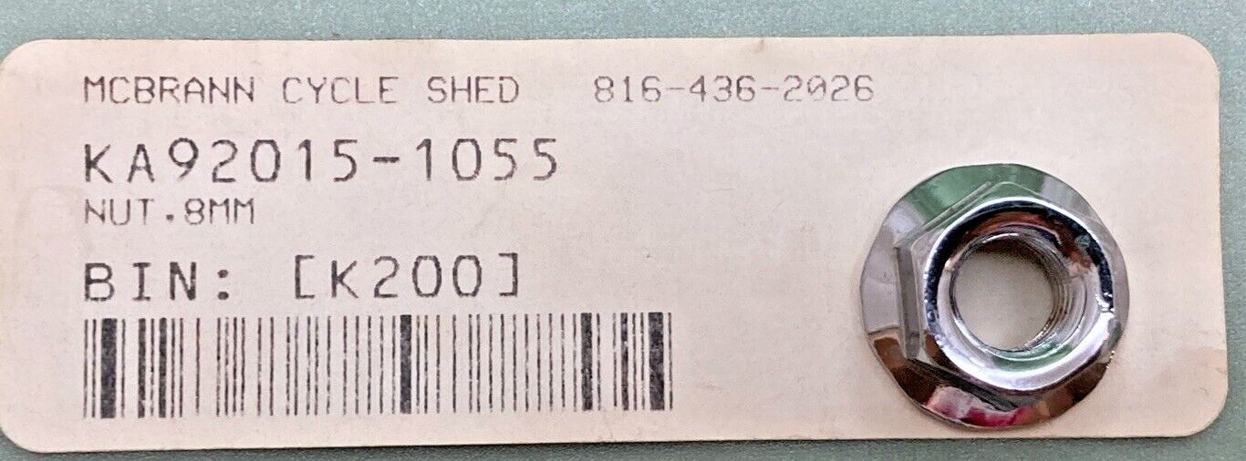 NEW REPLACES KAWASAKI 92015-1055 NUT, 8MM SUPERSEDED 92015-1398