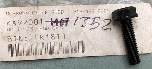 NEW REPLACES KAWASAKI 92001-1167 BOLT, FLANGED, 6X22 SUPERSEDED 92001-1352