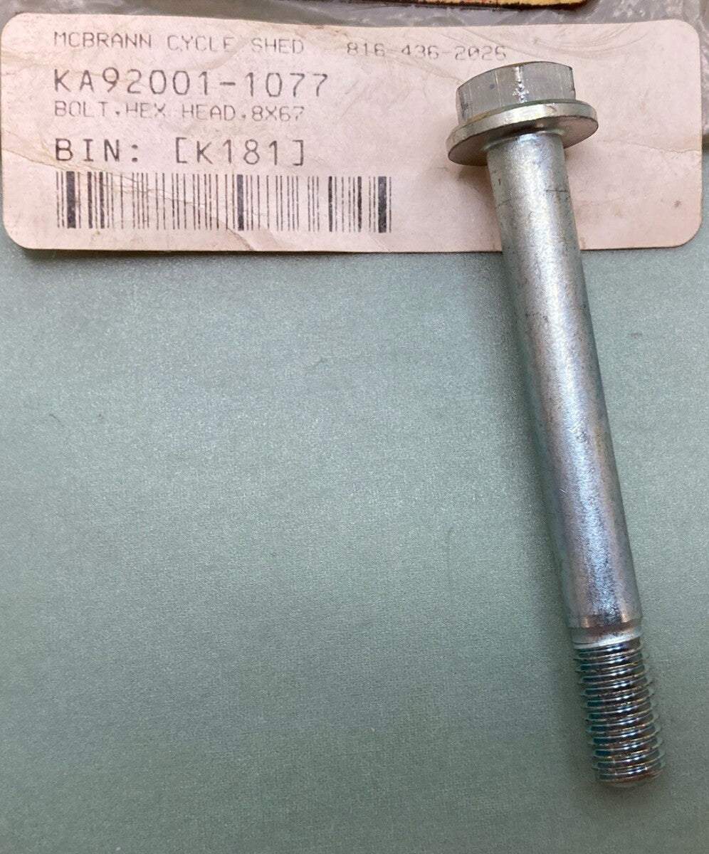 NEW REPLACES KAWASAKI 92001-1077 BOLT, HEX HEAD, 8X67 SUPERSEDED 92001-1410