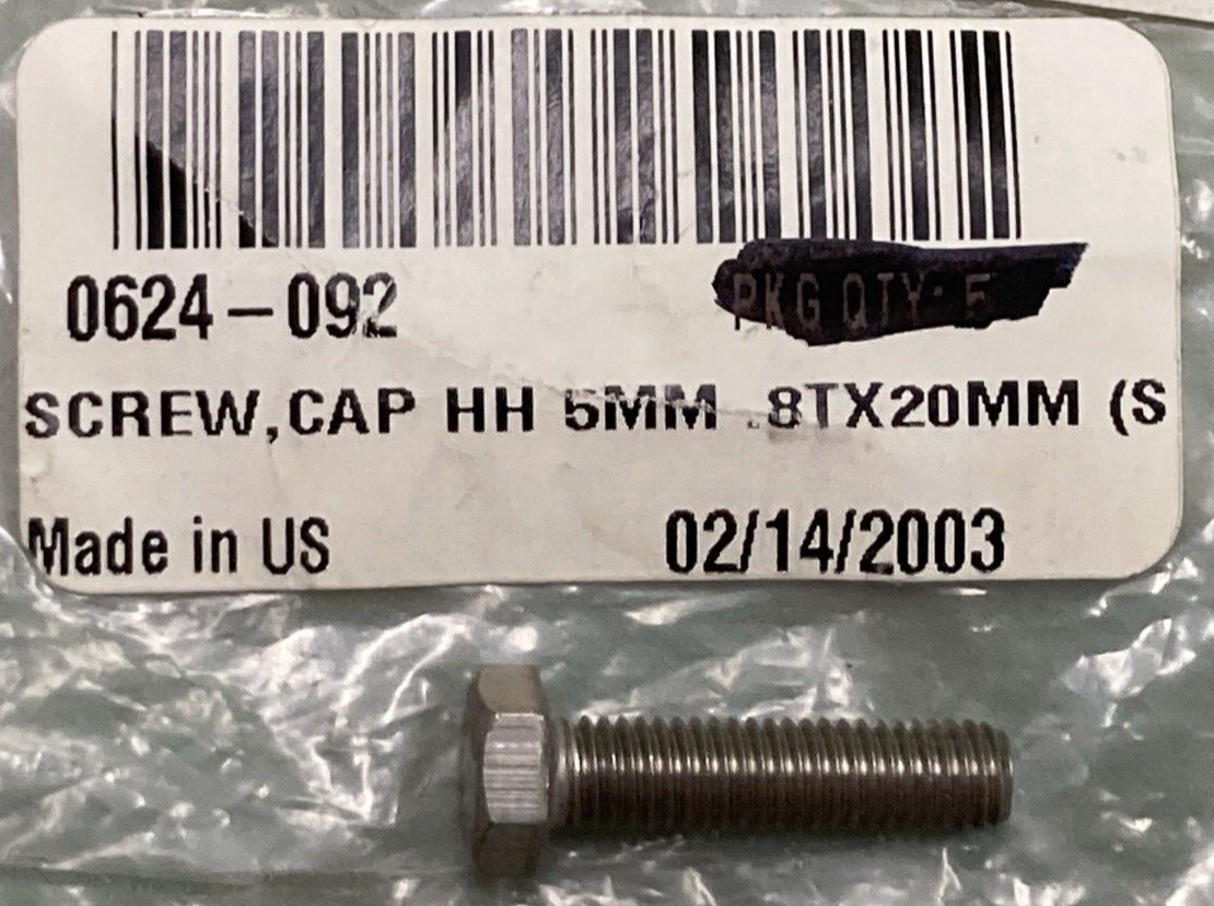 NEW REPLACES Arctic Cat 0624-092 SCREW CAP HEX HEAD 5mm .8TX20mm SS