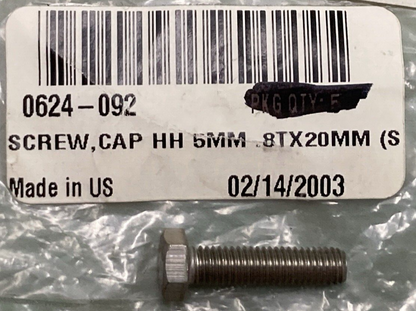 NEW REPLACES Arctic Cat 0624-092 SCREW CAP HEX HEAD 5mm .8TX20mm SS