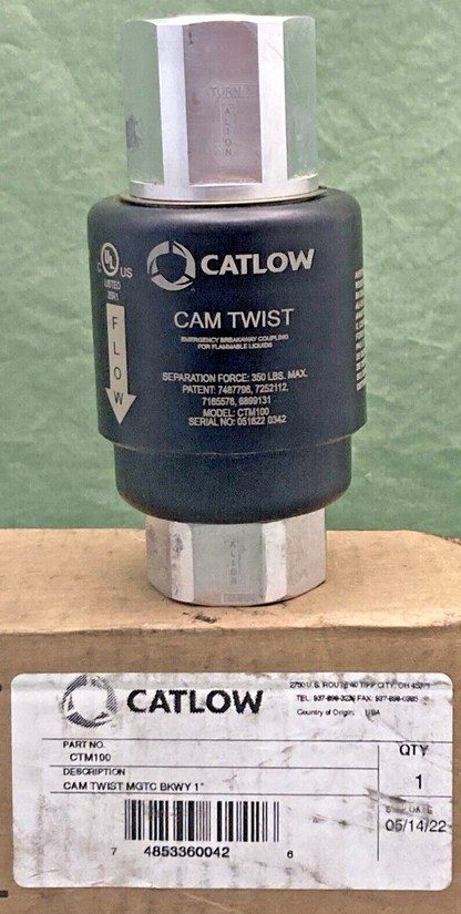 NEW GENUINE CATLOW CTM100 1" Cam Twist Magnetic Reconnectable Breakaway