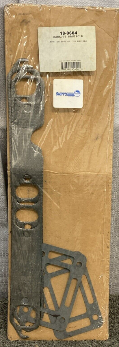 NEW SIERRA 18-0604 EXHAUST MANIFOLD GASKET SET GM 305/350 CID ENGINES