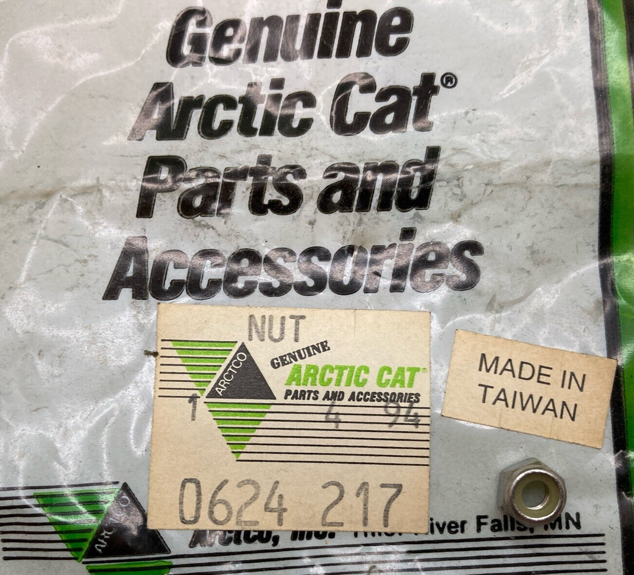 QTY 2 NEW GENUINE ARCTIC CAT 0624-217 NUT, LOCK-WHT NSL 4MM-SS