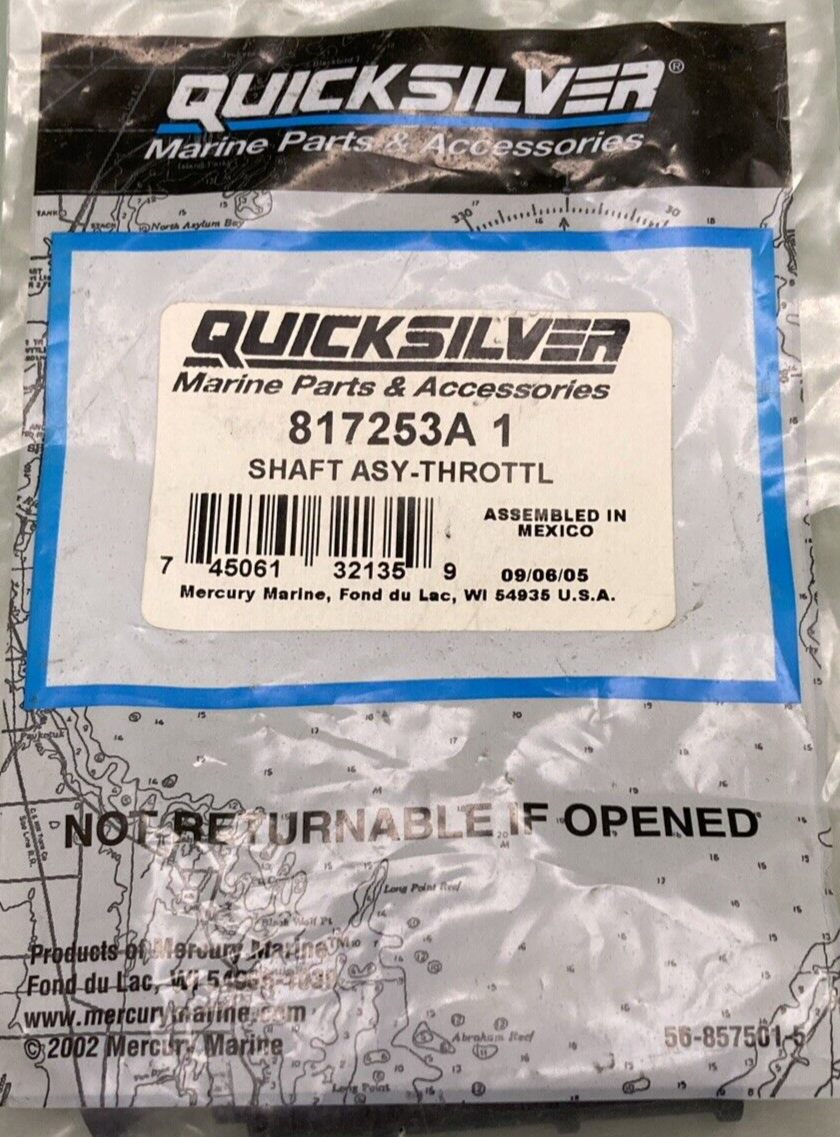NEW MERCURY QUICKSILVER 817253A 1 SHAFT ASM THRT RIGGING PARTS REM CONTROL CONSO