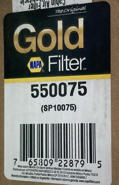 NEW GENUINE NAPA GOLD 550075 CABIN AIR FILTER