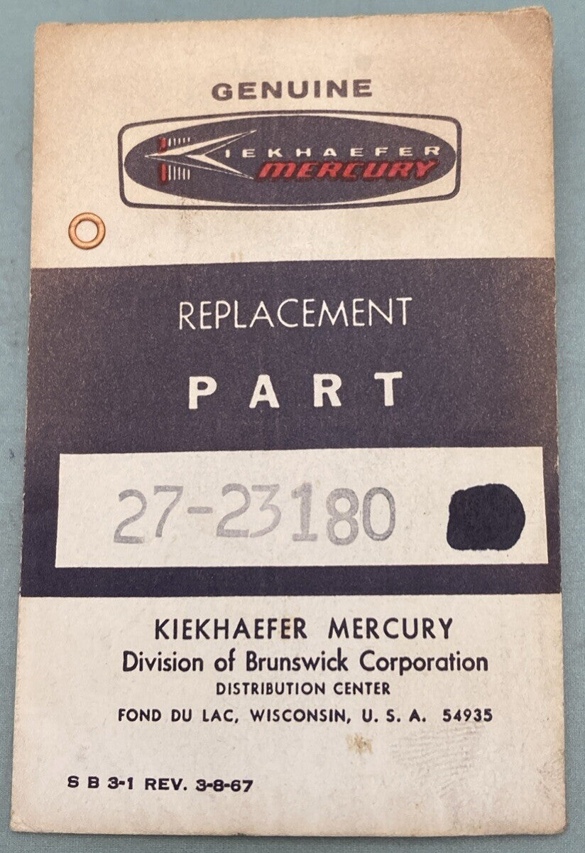 NEW GENUINE MERCURY QUICKSILVER 27-23180 GASKET IDLE JET CARB ASM OUTBOARD 9.8HP