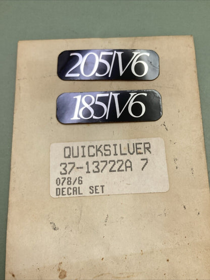 NEW GENUINE MERCURY QUICKSILVER 37-13722A 7 DECAL SET