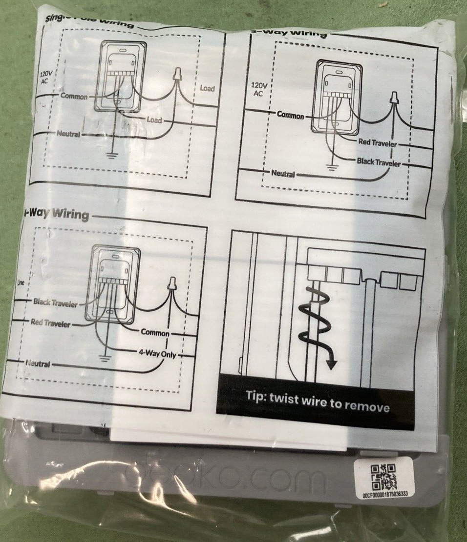 NEW DEAKO DS-BS2X-WHNL-UCQ SWITCH 2-GANG QUICK WIRE BACKPLATE SINGLE POLE