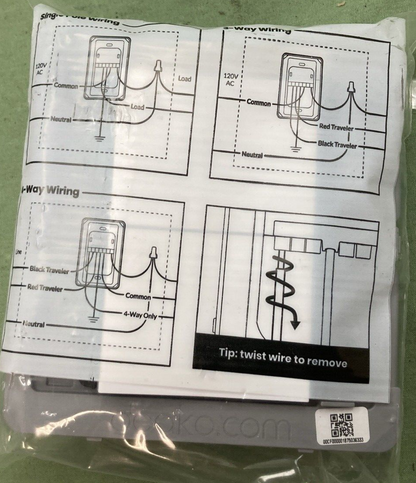 NEW DEAKO DS-BS2X-WHNL-UCQ SWITCH 2-GANG QUICK WIRE BACKPLATE SINGLE POLE