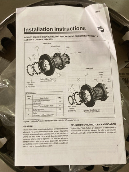 NEW GENUINE BENDIX BX802569 ROTOR NAVISTAR INTERNATIONAL TRUCK