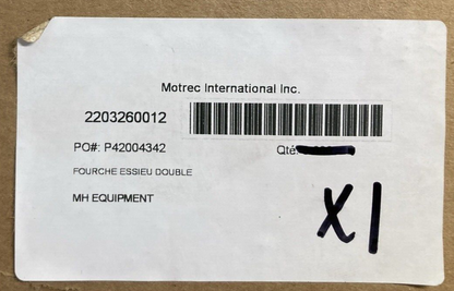 NEW GENUINE MOTREC 2203260012 DUAL SPINDLE FORK