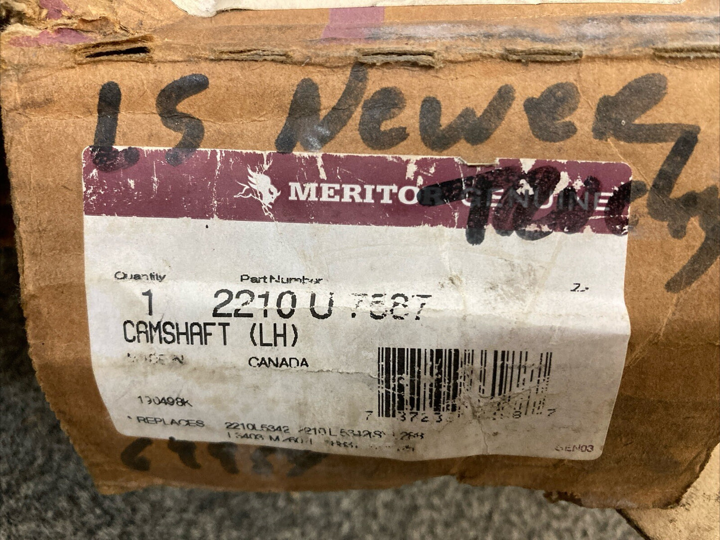 NEW GENUINE MERITOR 2210U7587 CAMSHAFT LEFT HAND