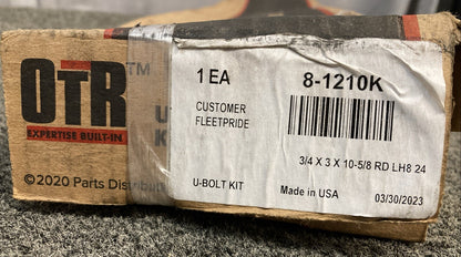 NEW GENUINE OTR 8-1210K Round U-Bolt Kit, 3/4" Dia., 3" W x 10-5/8" L, Grade 8 2