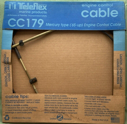 NEW TELEFLEX CC17908 MARINE CONTROL CABLE 8'