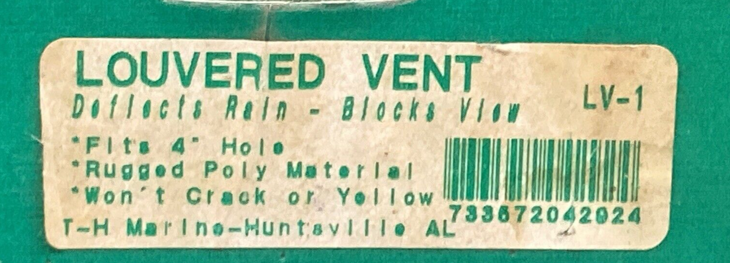 NEW GENUINE T-H MARINE LV-1 LOUVERED VENT 4"