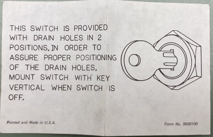NEW GENUINE MARINEWORKS MP41030 IGNITION SWITCH "OFF-ON-START" W/ 2 KEYS