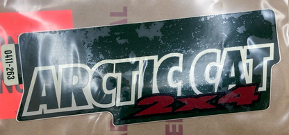 NEW GENUINE ARCTIC CAT 0411-263 Decal, Front (2x4) (Green)
