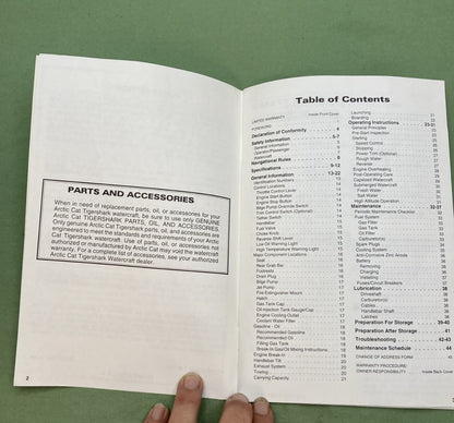 NEW GENUINE ARCTIC CAT TIGERSHARK 2255-629 MANUAL, OPERATOR-97MCA/B-W 97MTA/B-W