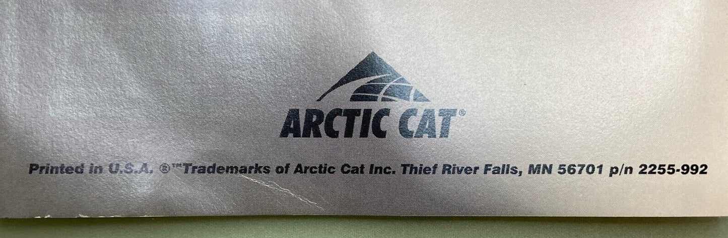 NEW GENUINE TIGERSHARK 2255-992 MANUAL, OPER-99 TIGERSHARK (ALL MODELS)