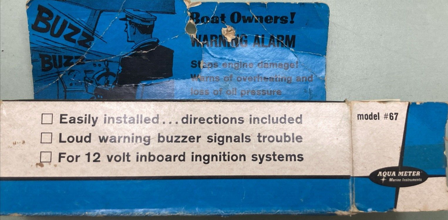 NEW AQUA METER INSTRUMENT #67 WARNING ALARM BUZZER W/ OIL PRESSURE ENGINE TEMP