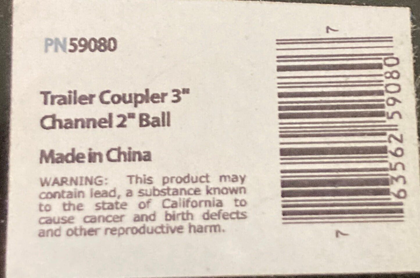 NEW MERICA 59080 TRAILER COUPLER CLASS II 3" CHANNEL 2" BALL 3500#