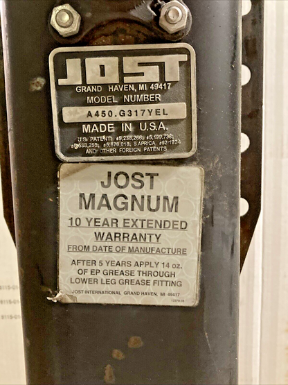JOST A450RG3-17-YEL A450LG3-17-YEL MAGNUM SERIES LANDING GEAR SET