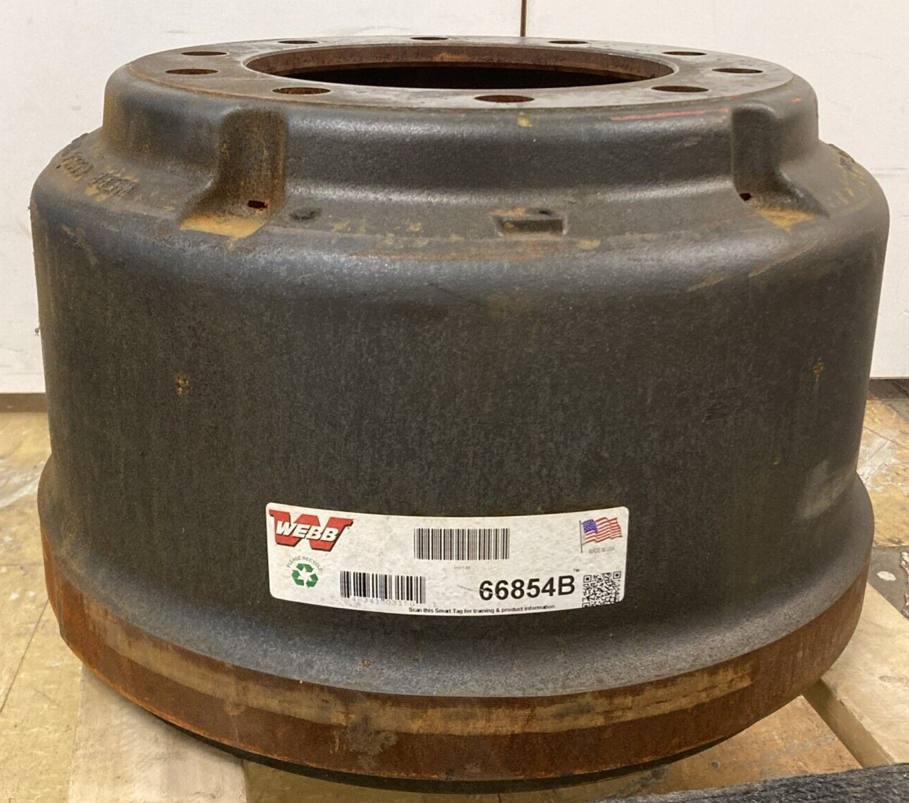 NEW WEBB 66854B 16.5" x 8.62" Outboard Mount Balanced Brake Drum 10 HOLE