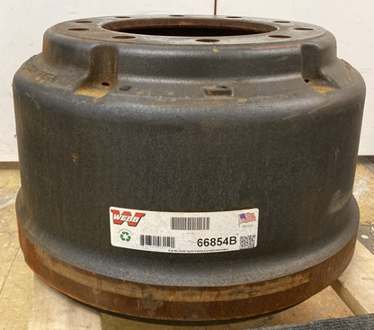 NEW WEBB 66854B 16.5" x 8.62" Outboard Mount Balanced Brake Drum 10 HOLE
