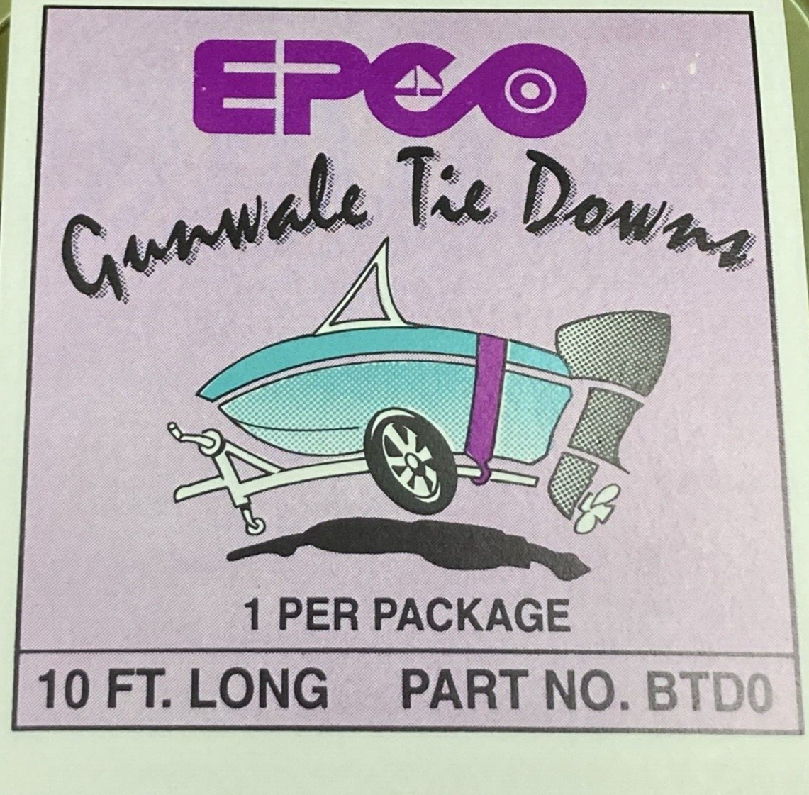 NEW GENUINE EPCO BTD0 GUNWALE TIE DOWN 2" X 10' Blue