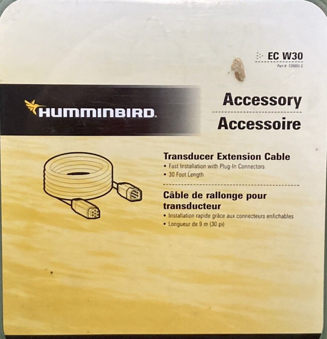 NEW GENUINE HUMMINGBIRD 720003-2 TRANSDUCER EXTENSION CABLE 30' DEPTH FINDER