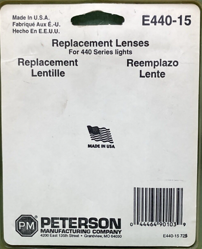 NEW PETERSON E440-15 REPLACEMENT LENSES 440 LIGHT SERIES SET OF 3