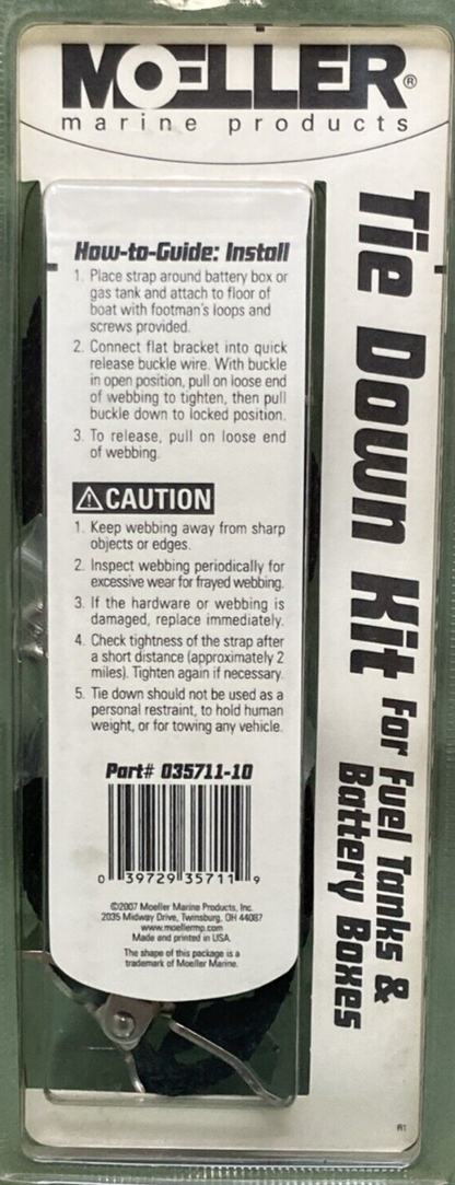 NEW GENUINE MOELLER MARINE 035711-10 TIE DOWN KIT FUEL TANK BATTERY BOX