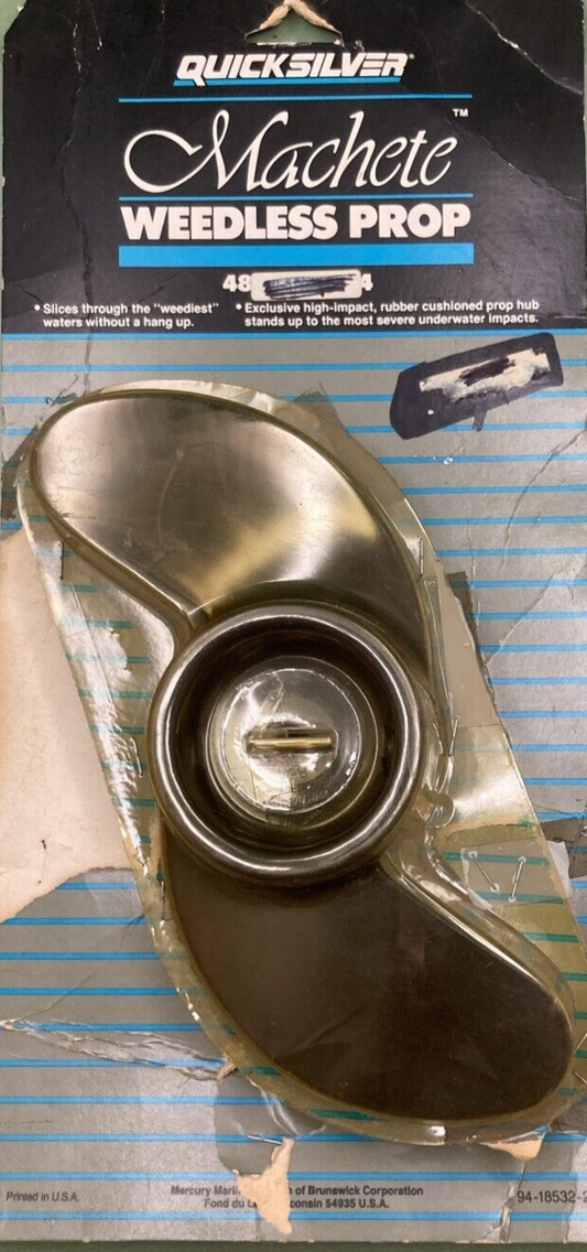 NEW GENUINE MERCURY QUICKSILVER 48-814728 PROPELLER MACHETE WEEDLESS BLACK