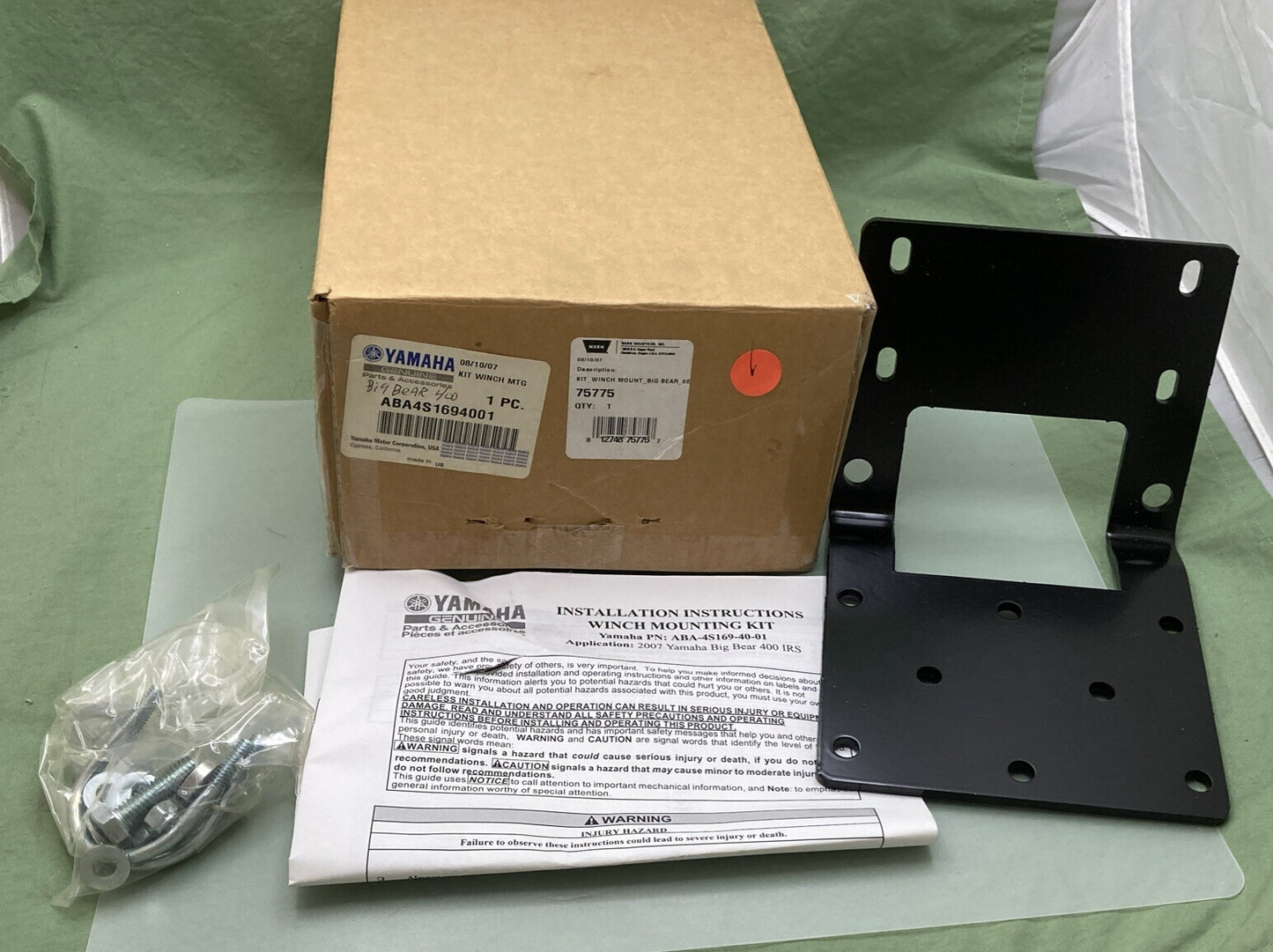 NEW GENIUNE YAMAHA ABA-4S169-40-01 KIT WINCH MOUNT BIG BEAR 400