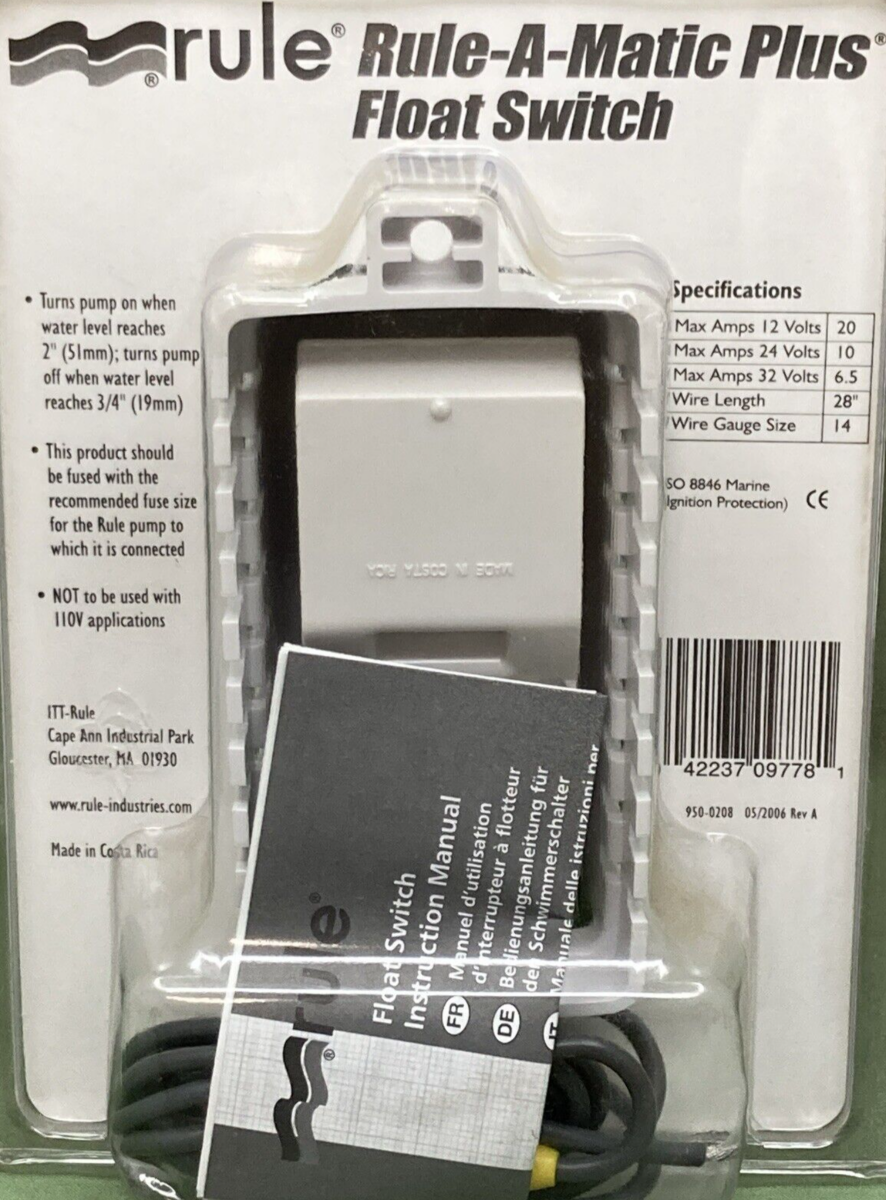 NEW GENUINE RULE-A-MATIC PLUS 40FA FLOAT SWITCH 12-24-32 VDC