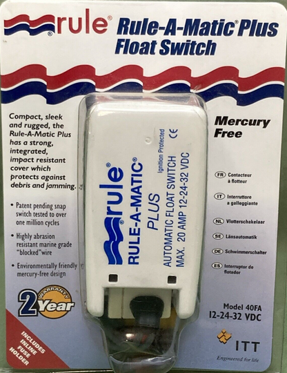 NEW GENUINE RULE-A-MATIC PLUS 40FA FLOAT SWITCH 12-24-32 VDC