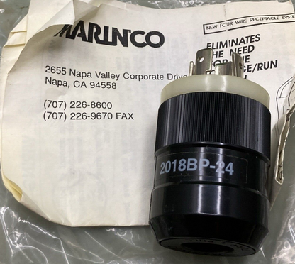 NEW GENUINE MARINCO 2018BP-24 Trolling Motor Plug 4-Wire 12/24V Black