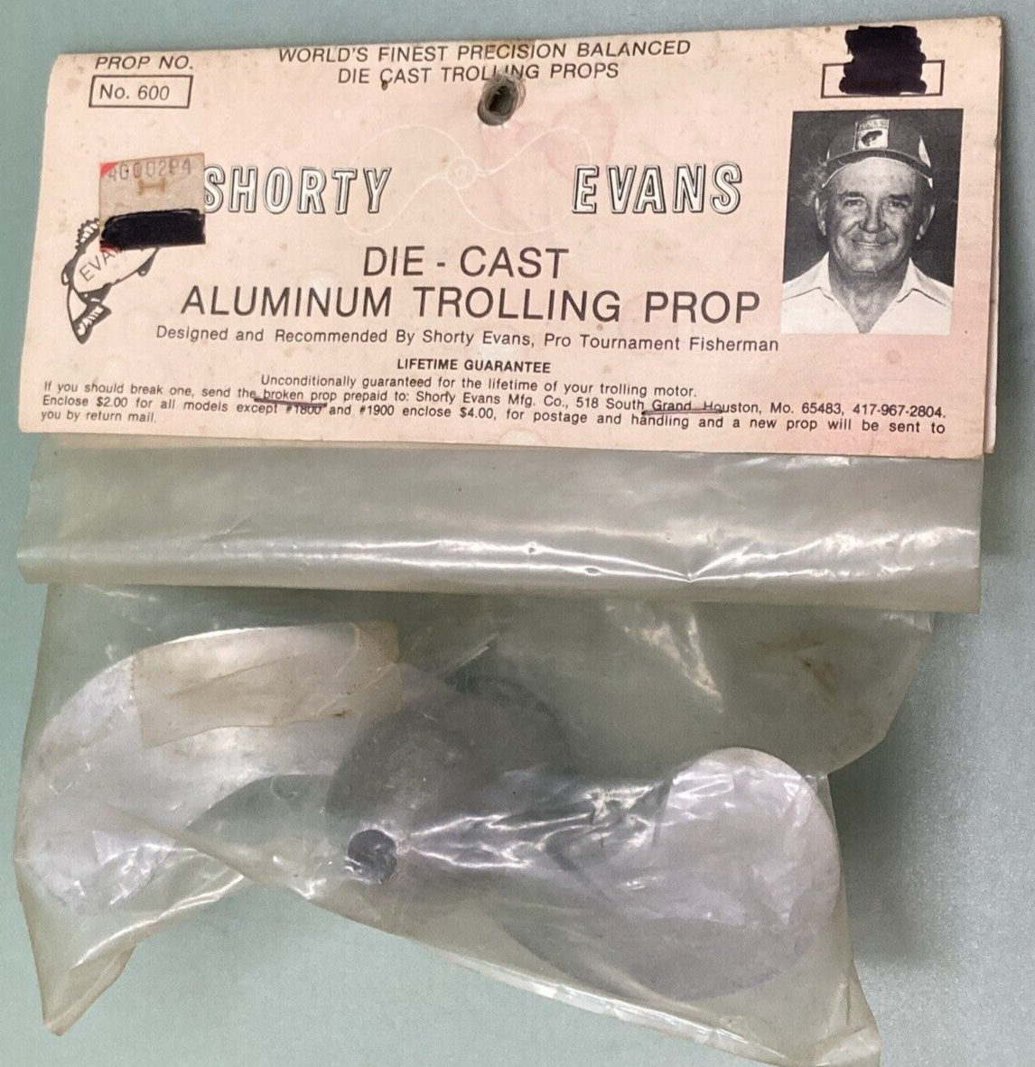 NEW GENUINE SHORTY EVANS 600 Die Cast Aluminum Propeller LAZYTROL JR.