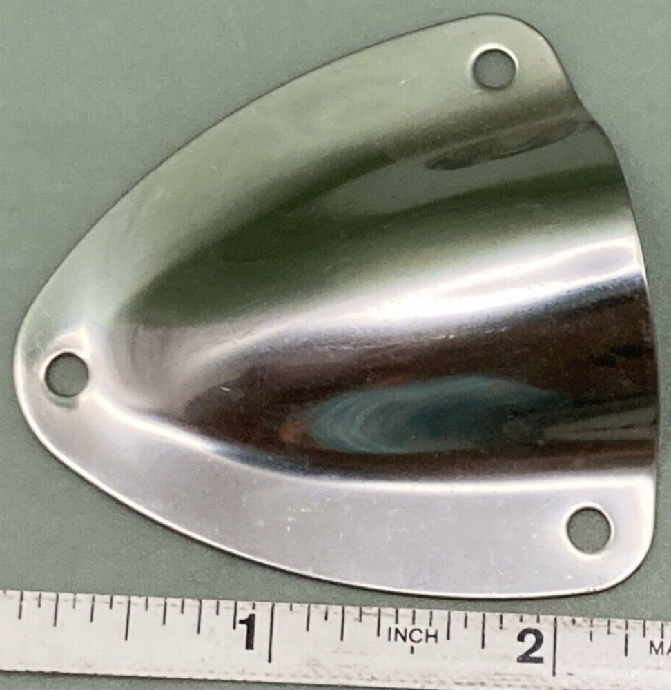 QTY 2 NEW CLAMSHELL VENT COVER BOAT SILVER 3-HOLE 2.5" X 2.25" OD