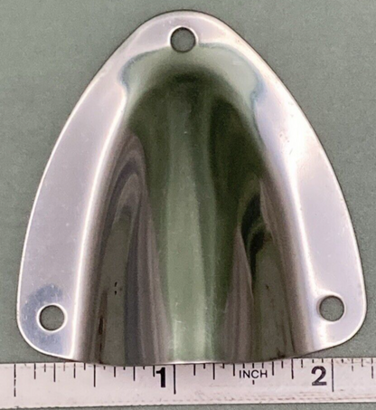 QTY 2 NEW CLAMSHELL VENT COVER BOAT SILVER 3-HOLE 2.5" X 2.25" OD