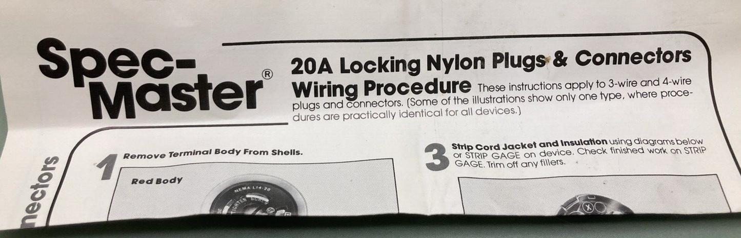 NEW GENUINE LEVITON 70520-P PLUG NYLON LOCKING 2-POLE 3-WIRE 20A 125V