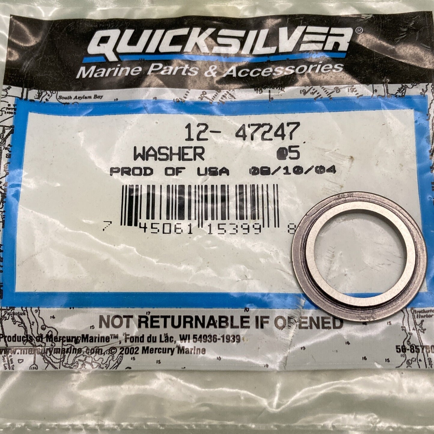 QTY 2 NEW GENUINE MERCURY QUICKSILVER 12-47247 WASHER CRNKSHFT OUTBOARD 40HP